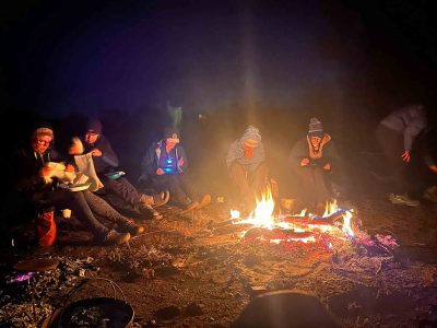 Dinner around the campfire