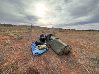 Sleeping in swags on camel trek