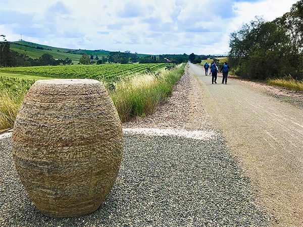 Clare-walking-tour-for-women-wellness-vineyards-stone-wine-barrow