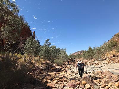 Completing-the-Larapinta-Trail-rocky-walking