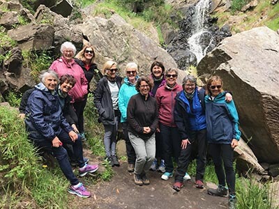 Fleurieu-Peninsula-walking-tour-for-women-wellness-walks-group-waterfall