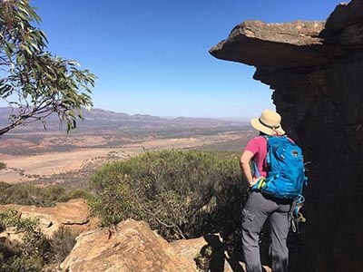 Northern-Flinders-Ranges-walking-tour-for-women-wellness-walks-hiker-distant-ranges